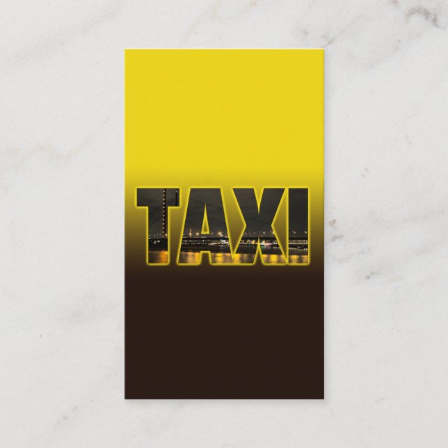 Elegant TAXI skylt för förarhytten taxi Visitkort (Framsida)