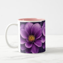 Elegant Tea & Coffee Mugg med Lila Flower Print