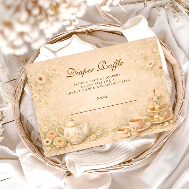 Elegant Tea Garden Diapper Raffle Tilläggskort (Skapare uppladdad)