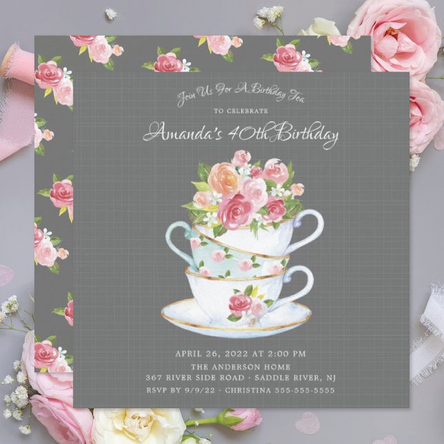Elegant Tea-inbjudan på födelsedagen Inbjudningar (Skapare uppladdad)
