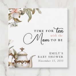 Elegant Tea Party Baby Shower Gåvor Etiketter