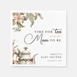 Elegant Tea Party Baby Shower Pappersservett