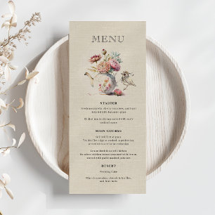 Elegant Tea Party Blommigt Möhippa Meny