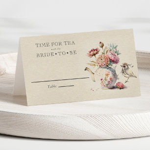 Elegant Tea Party Blommigt Möhippa Placeringskort