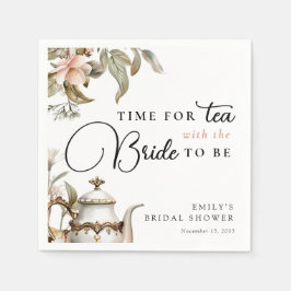 Elegant Tea Party Bröllopsdusch Pappersservett
