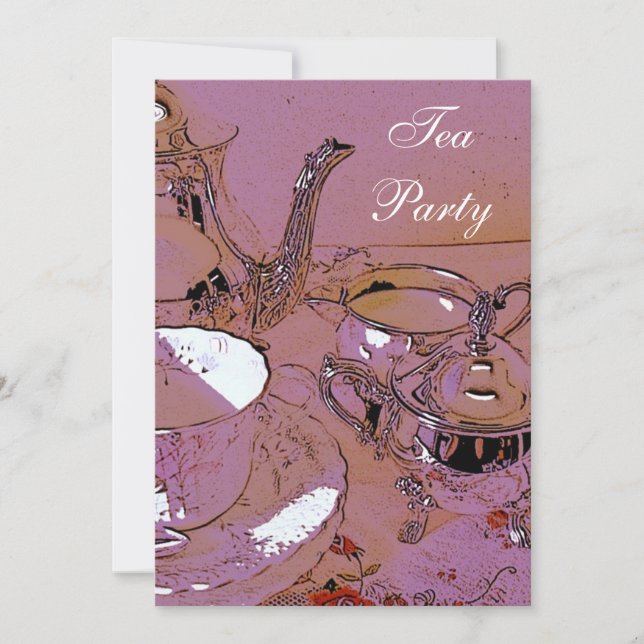 Elegant Tea Party-inbjudan Inbjudningar (Framsida)