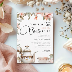 Elegant Tea Party Inbjudningskort för möhippan
