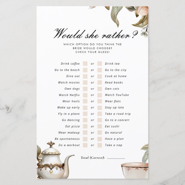 Elegant Tea Party skulle hon hellre än hellre Möhi (Framsida)