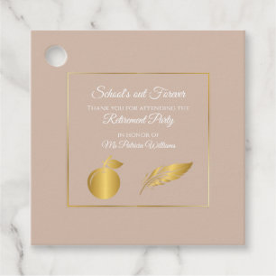 Elegant Teacher Pastel Brown Pension Party Gåvor Etiketter