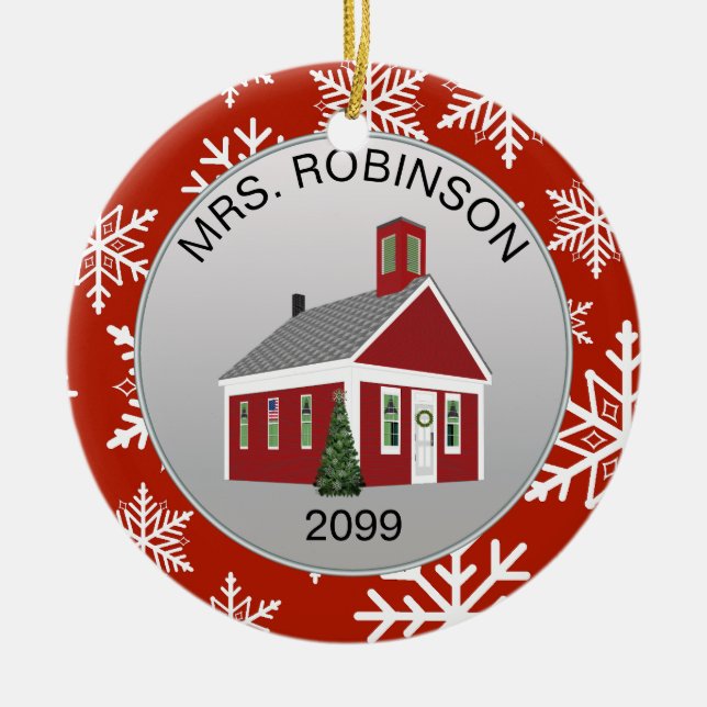 Elegant Teacher Principal Schoolhouse Ornament (Framsidan)