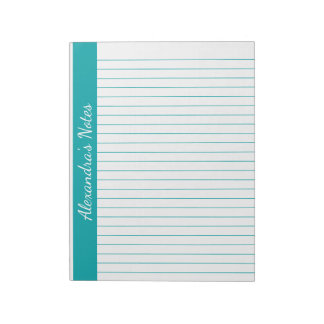 Elegant Teal 8,5x11 Brev Storlekt Lämnat Lodrät Na Anteckningsblock