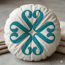 Elegant Teal Abstrakt Blommig Monogram