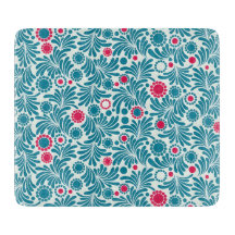 Elegant Teal and Magenta Foliage Pattern
