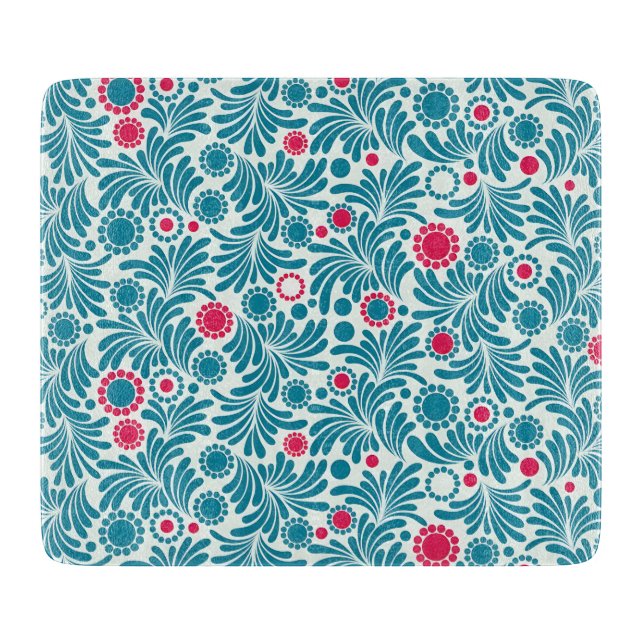 Elegant Teal and Magenta Foliage Pattern (Framsidan)