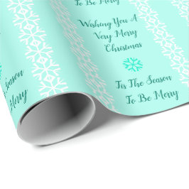 Elegant Teal and White Snowflake Presentpapper