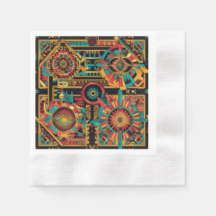 Elegant Teal ’Aztec Dream’ Festive Cocktail Napkin Pappersservett