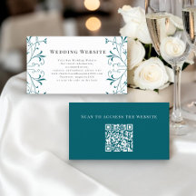Elegant Teal Blommig Bröllopswebbplats Infogad Kor