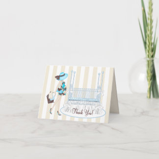 Elegant Teal Blue and Brown Baby Shower Tack Kort