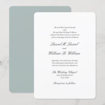 Elegant Teal Blue Båda föräldrars bröllopsinbjudan