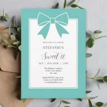 Elegant Teal Blue Bow Sweet 16 Girl Födelsedagsfes