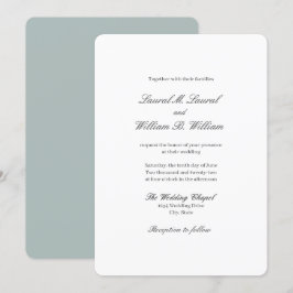 Elegant Teal Blue - Familjes bröllopsinbjudan Inbjudningar