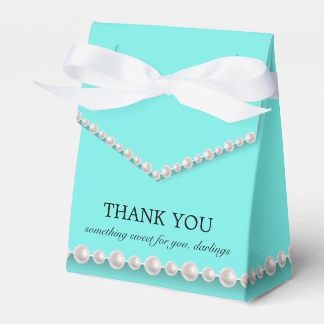 Elegant Teal Blue Glam Tiffany Theme Baby Shower Presentaskar (Framsidan Sidan)