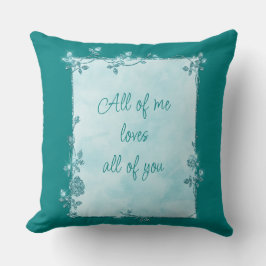 Elegant Teal Blue Gnistra Ram Valentine Kudde