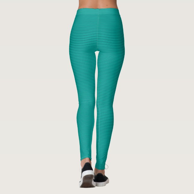 Elegant Teal Blue Grönt Rand är den bästa översta Leggings (Baksida)
