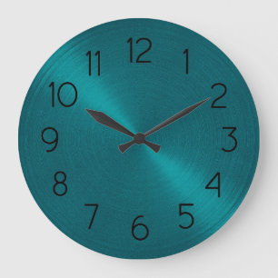 Elegant Teal Blue Metallic Sheen Stor Klocka