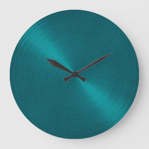 Elegant Teal Blue Metallic Sheen Stor Klocka