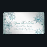 Elegant Teal Blue Snowflake Fraktsedel<br><div class="desc">Vackra blåa snöflingor. Lägg till information i stil i det teckensnitt du vill använda.</div>