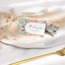 Elegant Teal Bohemian Blommigt - tackkort Kort