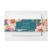 Elegant Teal Boho Chic Blommigt Bröllop