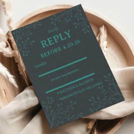 Elegant Teal Botanica OSA Kort