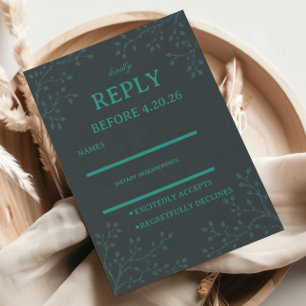 Elegant Teal Botanica OSA Kort