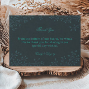 Elegant Teal Botanisk Tack Kort