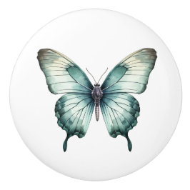 Elegant Teal Butterfly Turcos Blue Drawer Knob Knopp