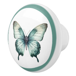 Elegant Teal Butterfly Turcos Blue Drawer Knob Knopp