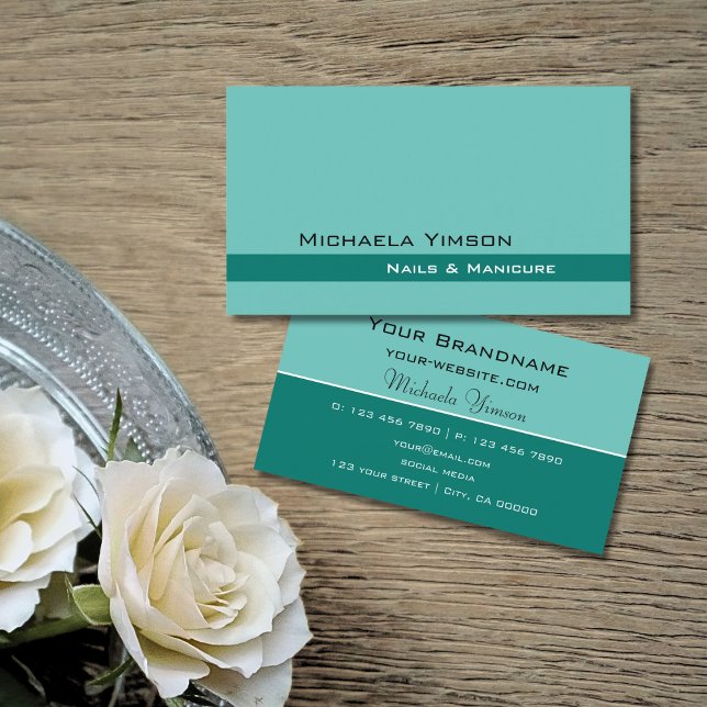 Elegant Teal Classic Modern Simple Professionell Visitkort (Skapare uppladdad)