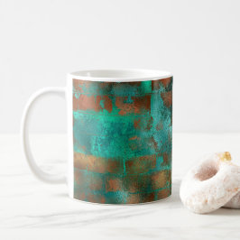Elegant Teal Copper Abstrakt Chic Kaffemugg