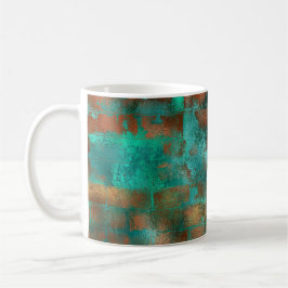 Elegant Teal Copper Abstrakt Chic Kaffemugg