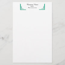 Elegant Teal Corner Gräns Professionell Stationery