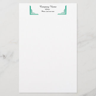Elegant Teal Corner Gräns Professionell Stationery Brevpapper