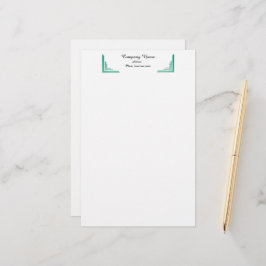 Elegant Teal Corner Gräns Professionell Stationery Brevpapper