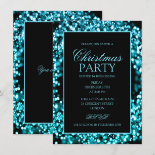 Elegant Teal Corporate jul Ljus Party Inbjudningar