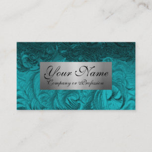 Elegant Teal Crystal Visitkort