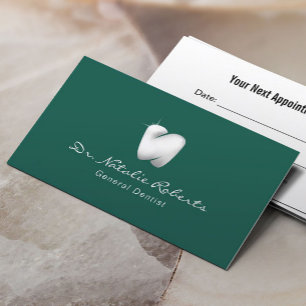 Elegant Teal Dentist, modern tandtandtandtandläkar Tidsbeställning Kort