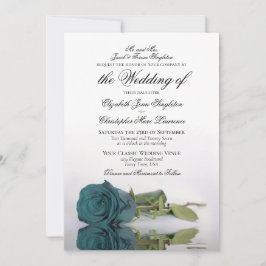 Elegant Teal eller turkos Ro Formal Bröllop Inbjudningar