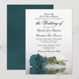 Elegant Teal eller turkos Ro Formal Bröllop Inbjudningar