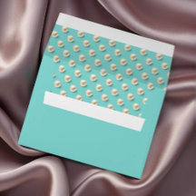 Elegant Teal Envelope with Pearl Patterned Liner